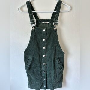 Mi Ami Green Corduroy Overalls Mini Dress Size XS